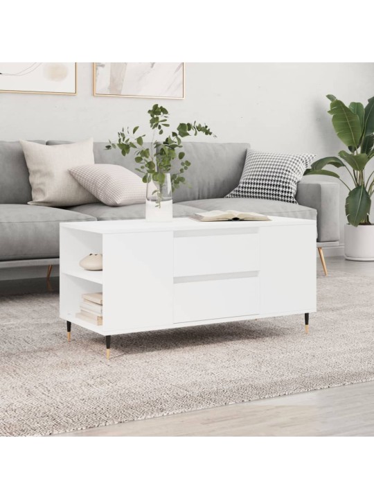 Konferenční stolek bílý 102 x 44,5 x 50 cm kompozitní dřevo
