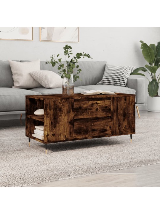 Konferenční stolek kouřový dub 102x44,5x50 cm kompozitní dřevo