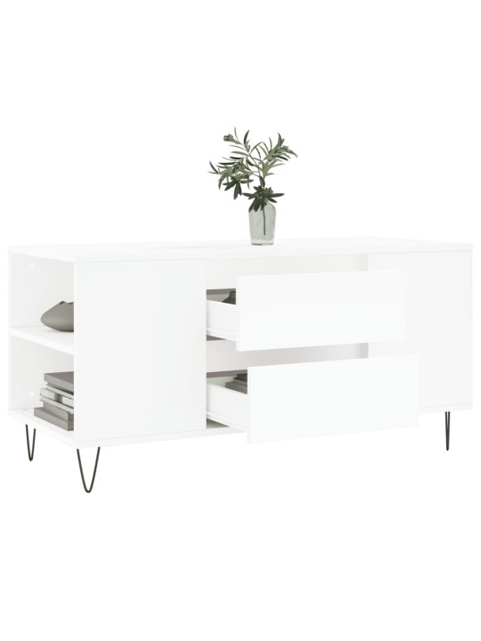 Konferenční stolek bílý 102 x 44,5 x 50 cm kompozitní dřevo