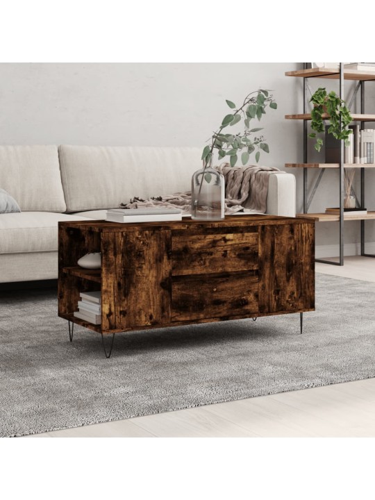 Konferenční stolek kouřový dub 102x44,5x50 cm kompozitní dřevo