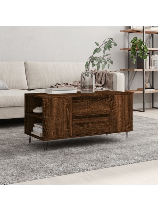 Konferenční stolek hnědý dub 102x44,5x50 cm kompozitní dřevo