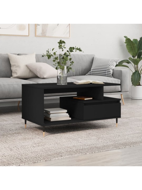 Konferenční stolek černý 90 x 49 x 45 cm kompozitní dřevo