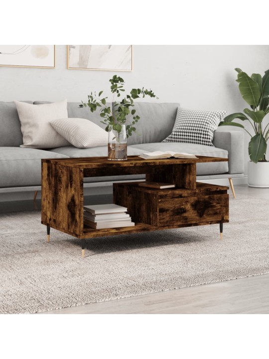 Konferenční stolek kouřový dub 90x49x45 cm kompozitní dřevo