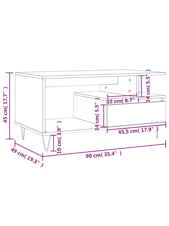 Konferenční stolek 90x49x45 cm kompozitní dřevo