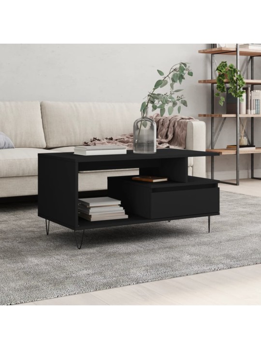 Konferenční stolek černý 90 x 49 x 45 cm kompozitní dřevo