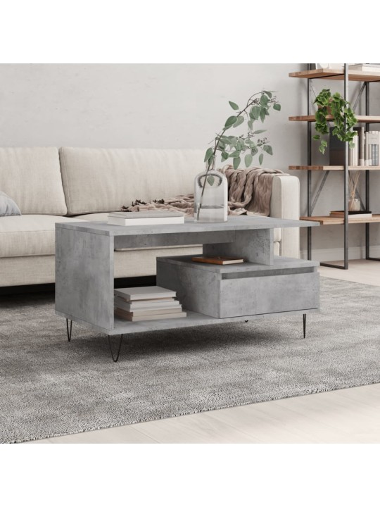 Konferenční stolek betonově šedý 90x49x45 cm kompozitní dřevo