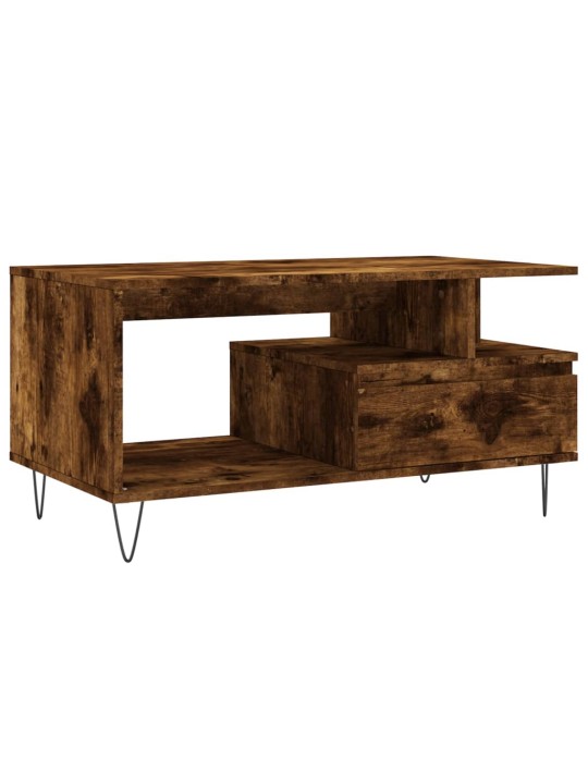 Konferenční stolek kouřový dub 90x49x45 cm kompozitní dřevo