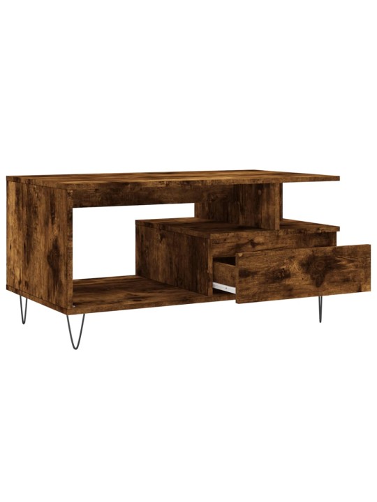 Konferenční stolek kouřový dub 90x49x45 cm kompozitní dřevo