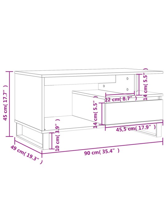 Konferenční stolek 90x49x45 cm kompozitní dřevo