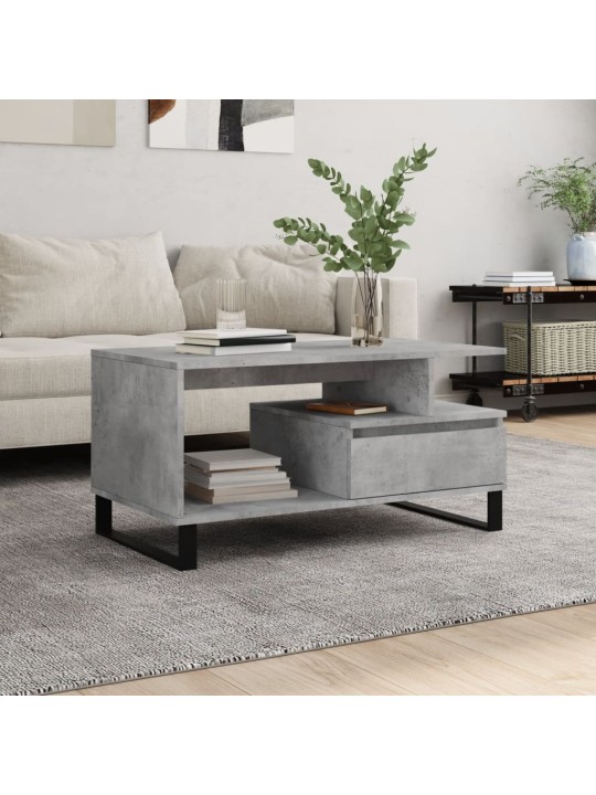 Konferenční stolek betonově šedý 90x49x45 cm kompozitní dřevo