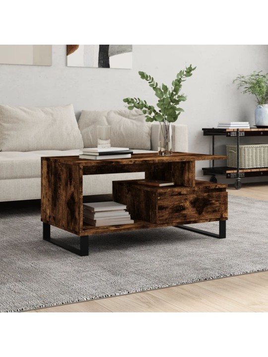 Konferenční stolek kouřový dub 90x49x45 cm kompozitní dřevo