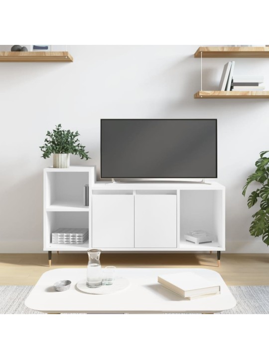 TV skříňka bílá 100x35x55 cm kompozitní dřevo