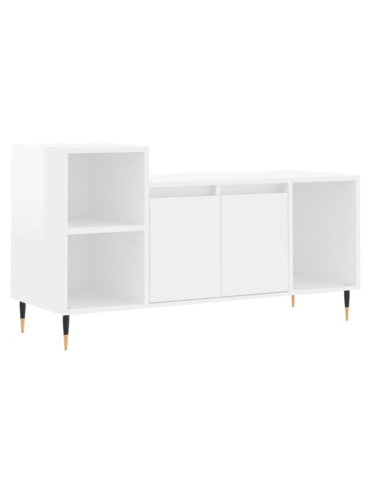 TV skříňka bílá s vysokým leskem 100x35x55 cm kompozitní dřevo