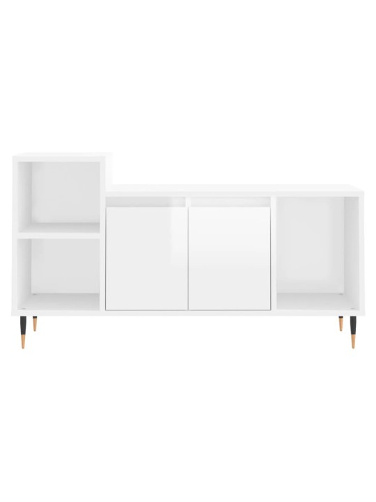 TV skříňka bílá s vysokým leskem 100x35x55 cm kompozitní dřevo