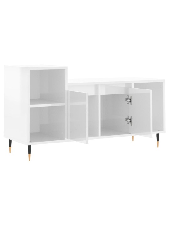 TV skříňka bílá s vysokým leskem 100x35x55 cm kompozitní dřevo