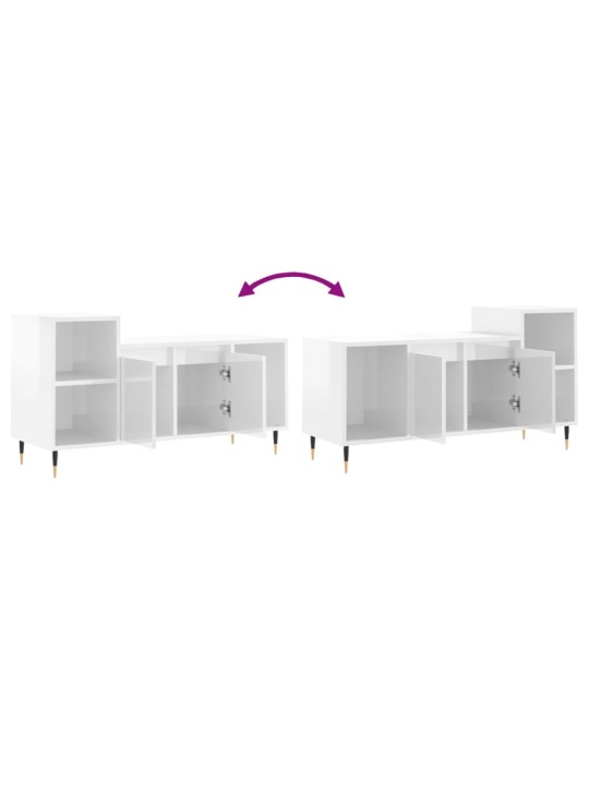 TV skříňka bílá s vysokým leskem 100x35x55 cm kompozitní dřevo