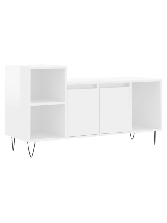 TV skříňka bílá s vysokým leskem 100x35x55 cm kompozitní dřevo