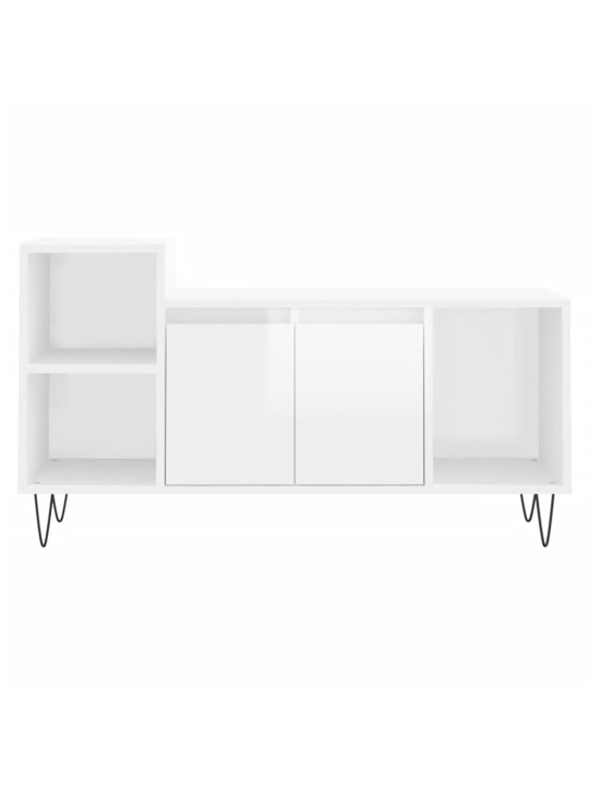 TV skříňka bílá s vysokým leskem 100x35x55 cm kompozitní dřevo