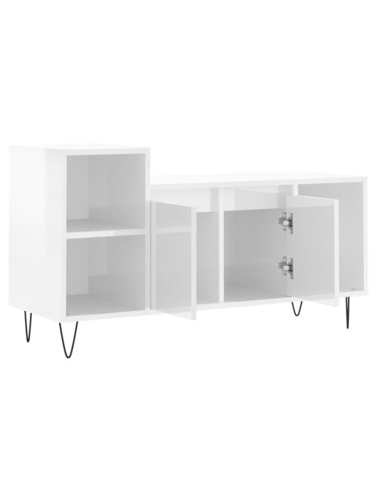 TV skříňka bílá s vysokým leskem 100x35x55 cm kompozitní dřevo