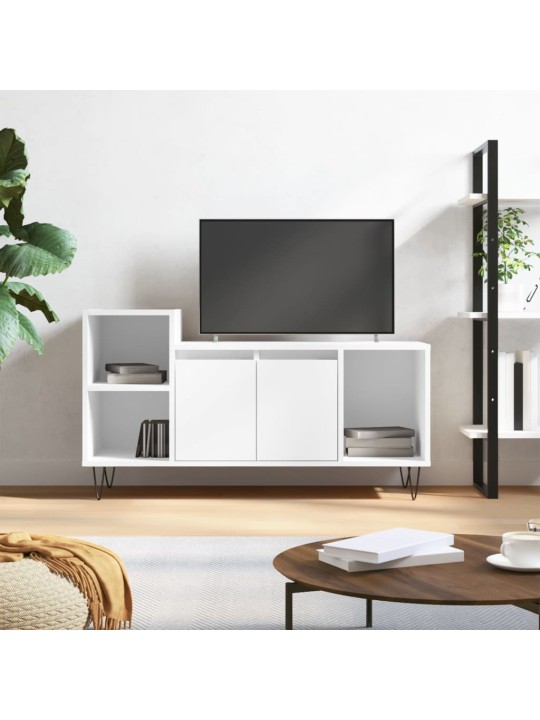TV skříňka bílá s vysokým leskem 100x35x55 cm kompozitní dřevo