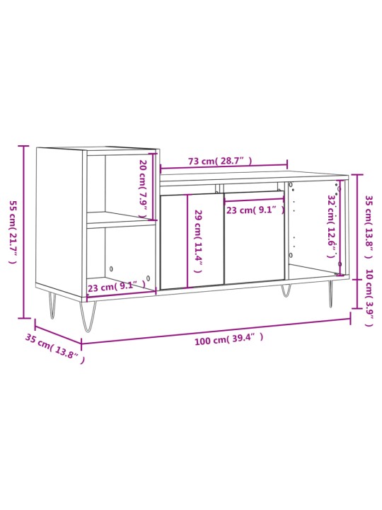 TV skříňka šedá sonoma 100x35x55 cm kompozitní dřevo