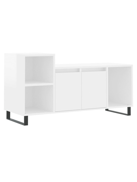 TV skříňka bílá s vysokým leskem 100x35x55 cm kompozitní dřevo