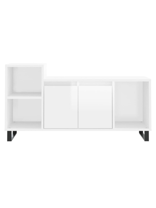 TV skříňka bílá s vysokým leskem 100x35x55 cm kompozitní dřevo