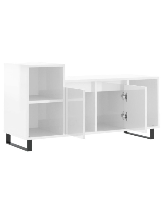 TV skříňka bílá s vysokým leskem 100x35x55 cm kompozitní dřevo