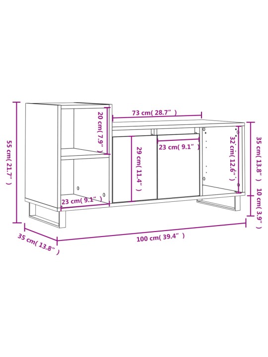 TV skříňka šedá sonoma 100x35x55 cm kompozitní dřevo