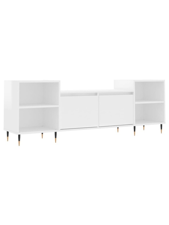 TV skříňka bílá s vysokým leskem 160x35x55 cm kompozitní dřevo