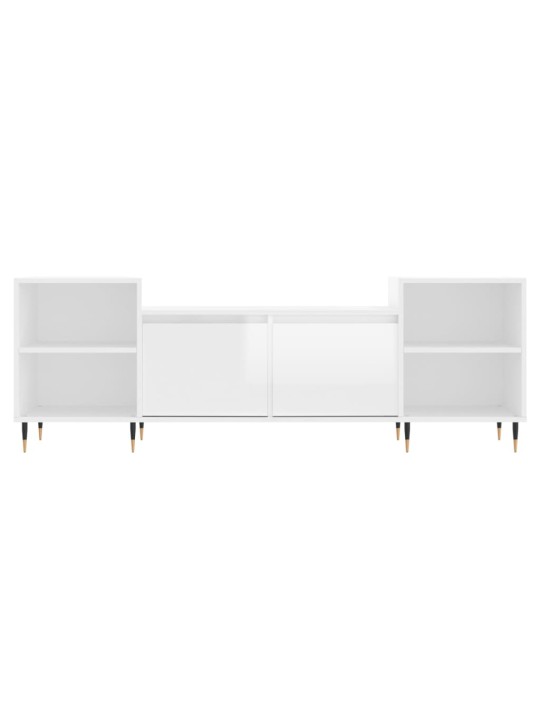 TV skříňka bílá s vysokým leskem 160x35x55 cm kompozitní dřevo