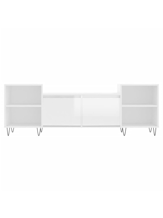 TV skříňka bílá s vysokým leskem 160x35x55 cm kompozitní dřevo