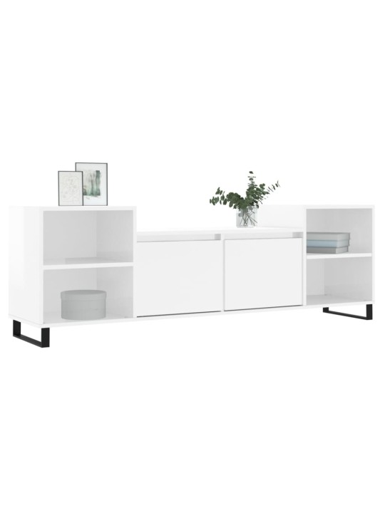 TV skříňka bílá s vysokým leskem 160x35x55 cm kompozitní dřevo