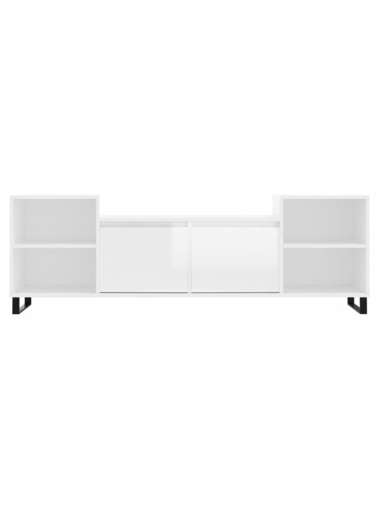 TV skříňka bílá s vysokým leskem 160x35x55 cm kompozitní dřevo