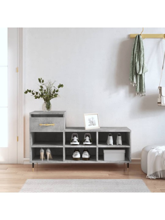 Botník betonově šedý 102x36x60 cm kompozitní dřevo