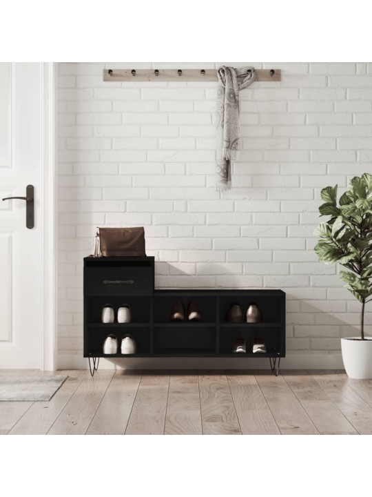 Botník černý 102x36x60 cm kompozitní dřevo