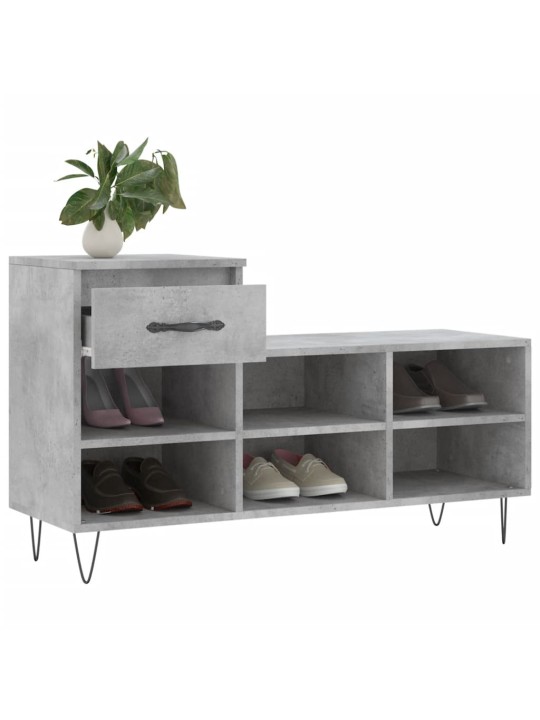 Botník betonově šedý 102x36x60 cm kompozitní dřevo