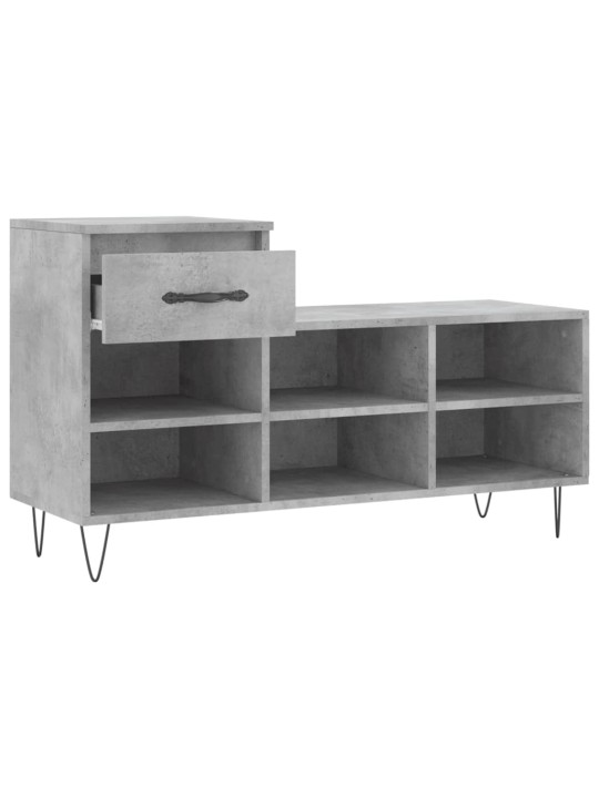 Botník betonově šedý 102x36x60 cm kompozitní dřevo