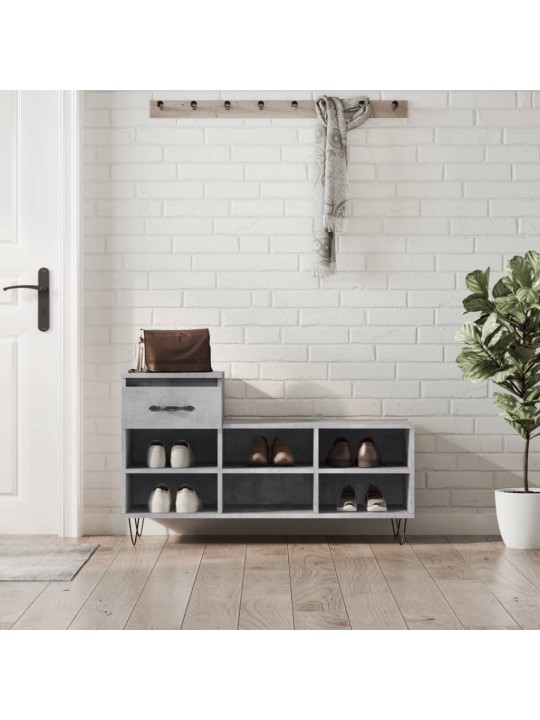 Botník betonově šedý 102x36x60 cm kompozitní dřevo