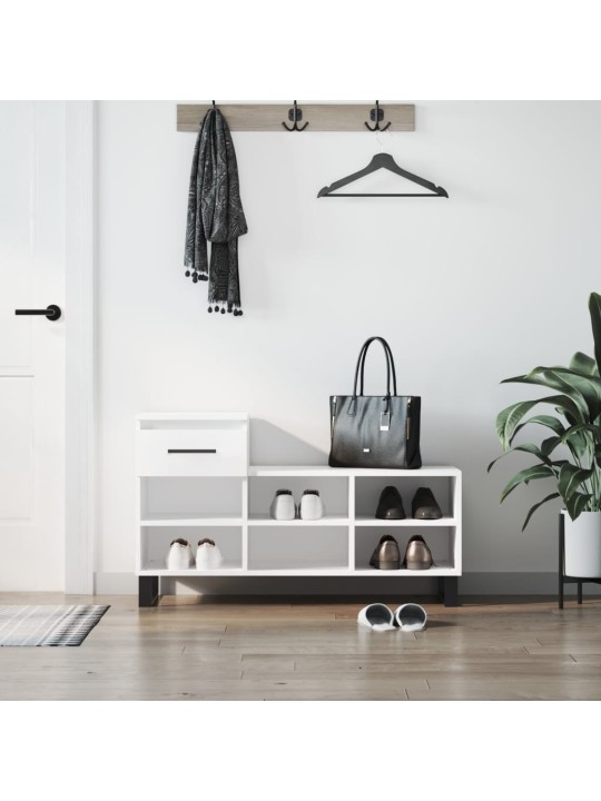 Botník bílý 102x36x60 cm kompozitní dřevo