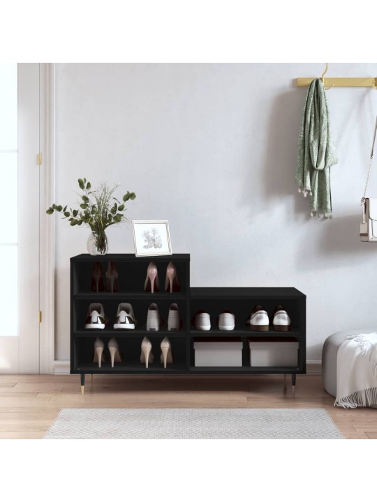 Botník černý 102x36x60 cm kompozitní dřevo