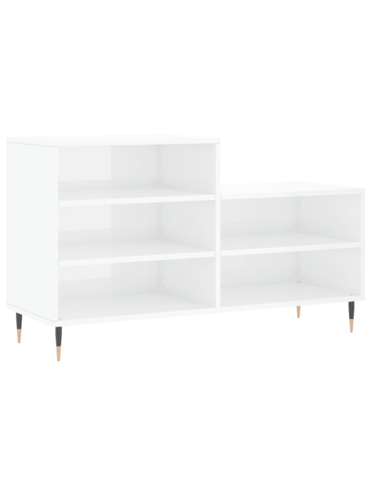 Botník bílý s vysokým leskem 102x36x60 cm kompozitní dřevo
