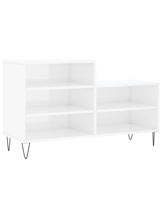 Botník bílý s vysokým leskem 102x36x60 cm kompozitní dřevo