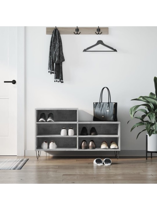 Botník betonově šedý 102x36x60 cm kompozitní dřevo