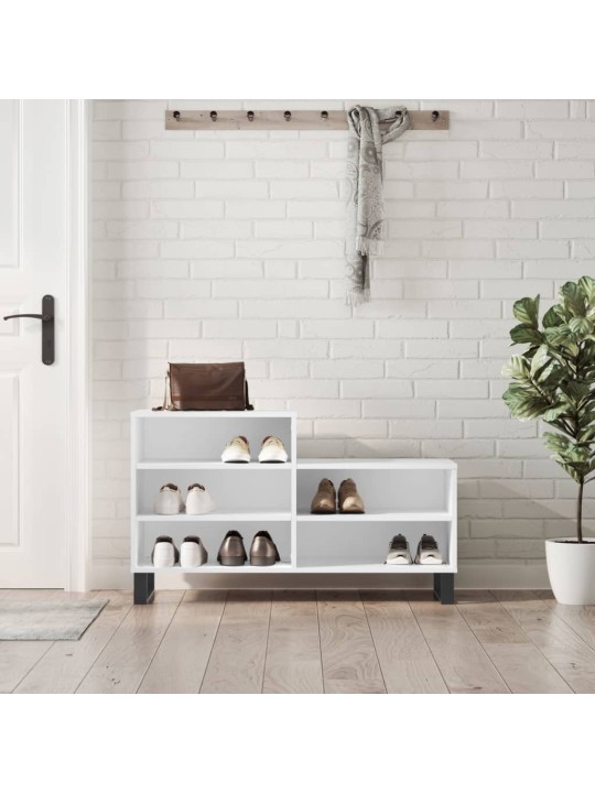 Botník bílý 102x36x60 cm kompozitní dřevo