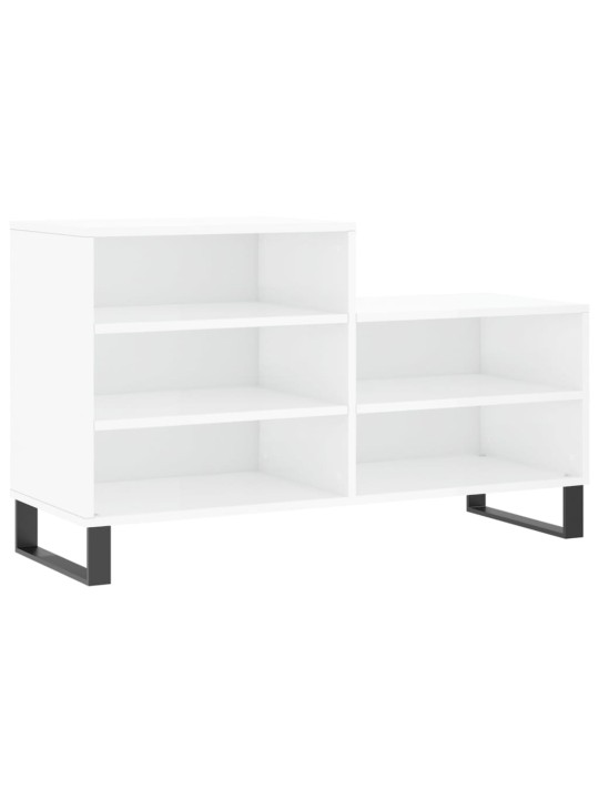 Botník bílý s vysokým leskem 102x36x60 cm kompozitní dřevo