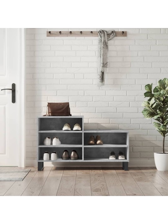 Botník betonově šedý 102x36x60 cm kompozitní dřevo