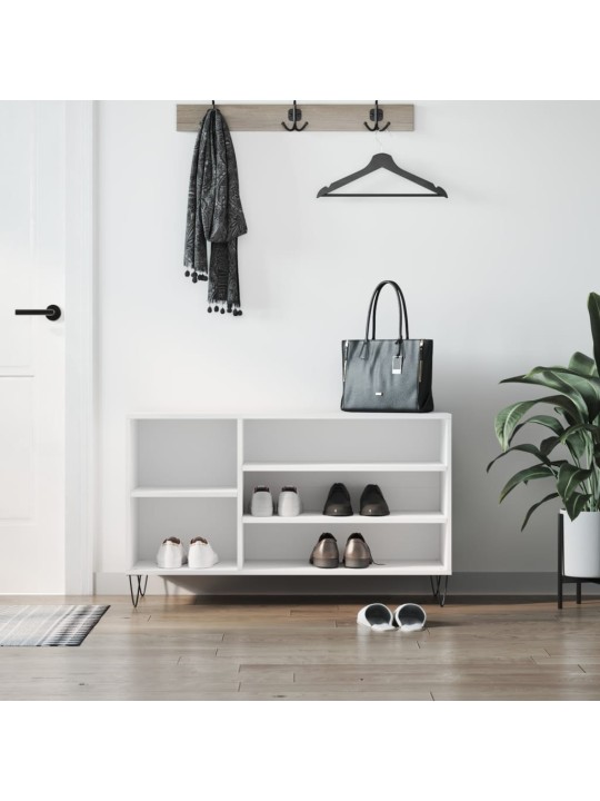 Botník bílý 102x36x60 cm kompozitní dřevo