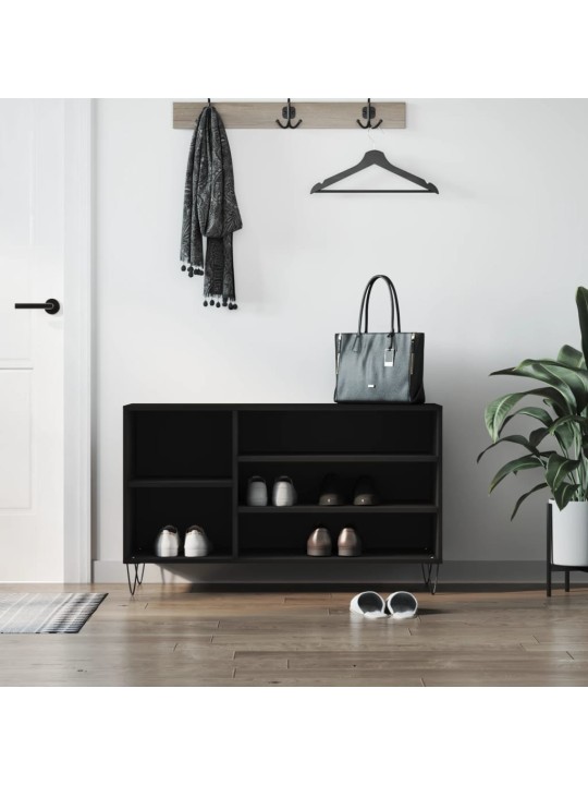 Botník černý 102x36x60 cm kompozitní dřevo