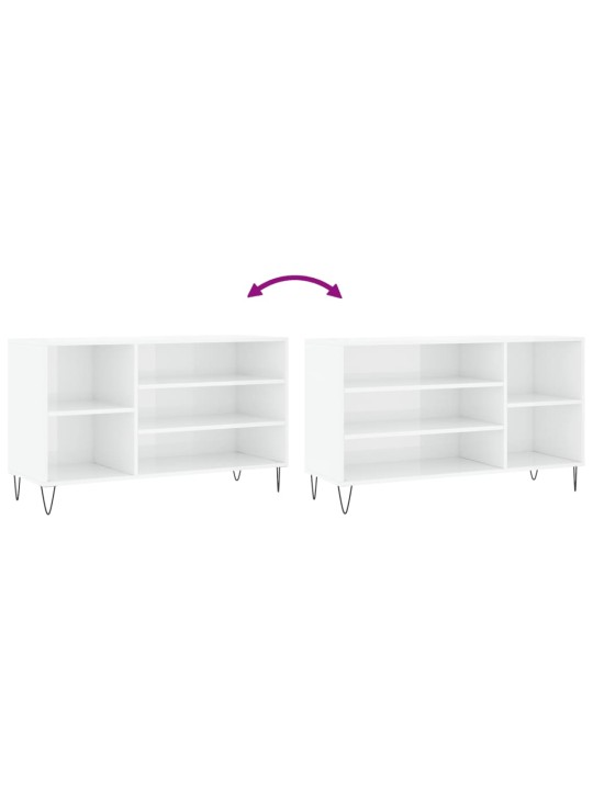 Botník bílý s vysokým leskem 102x36x60 cm kompozitní dřevo